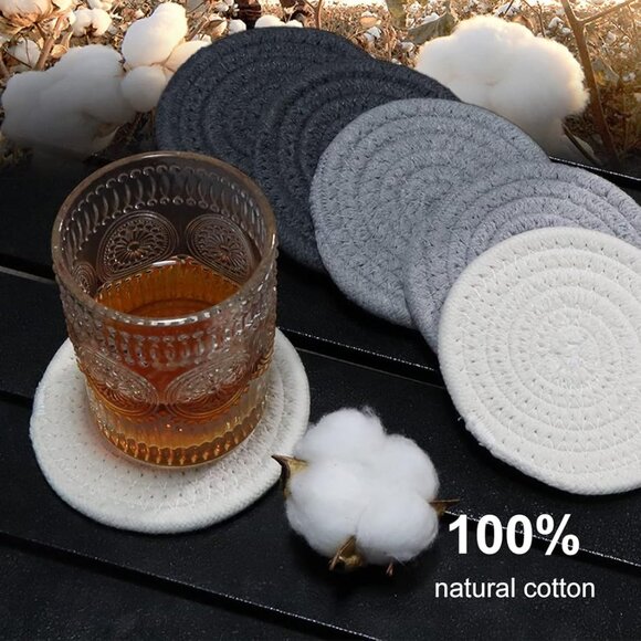 NWT Braided Woven Coasters 6pc - Picture 3 of 9